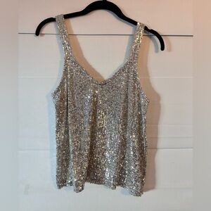 Love on a Hanger Silver Sequin Tank Top